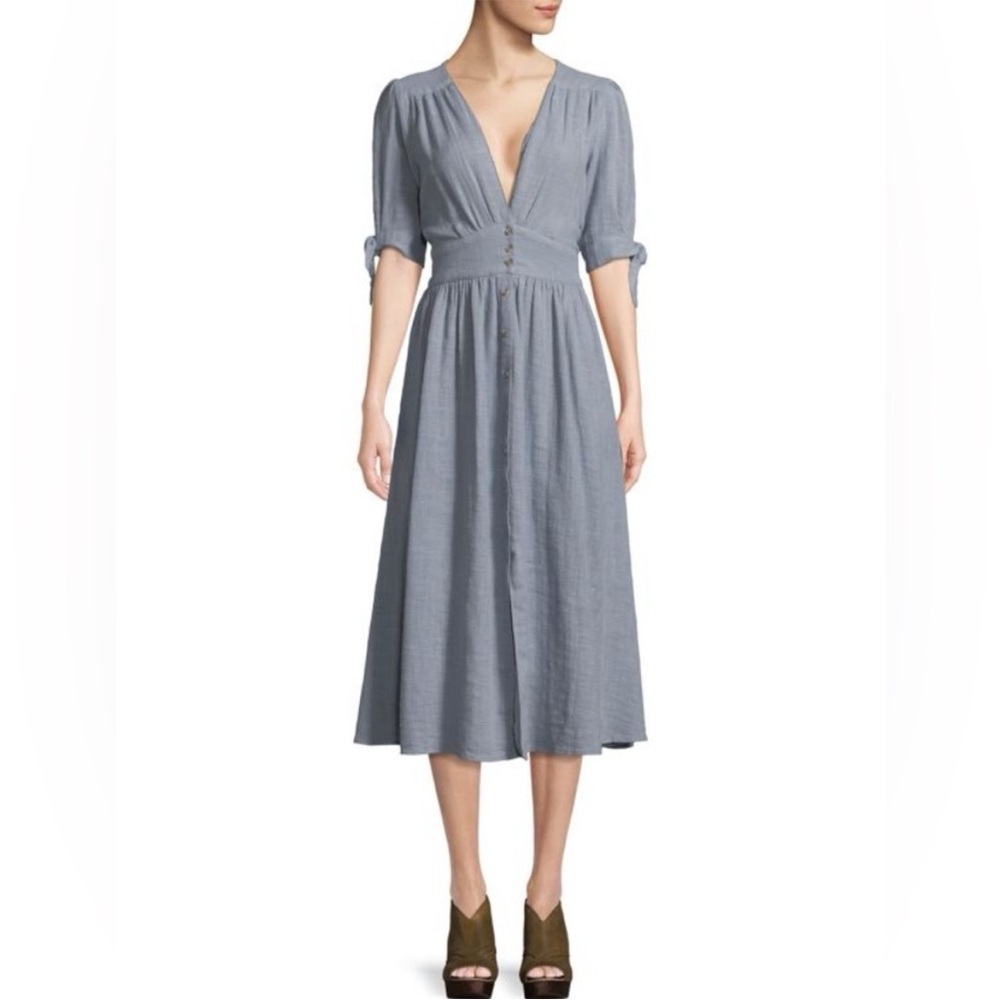 Free People Blue Midi Dress